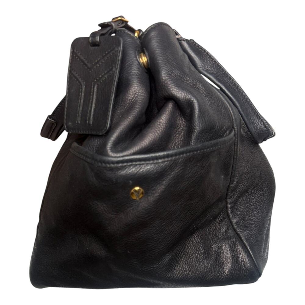 Yves Saint Laurent Vintage Black Textured Leather Downtown Tote Bag - Picture 2 of 4